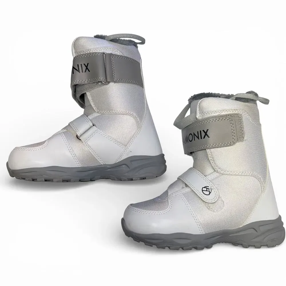 Chamonix Caden Unisex Youth Snowboard Boots Fleece Lined White Gray Size 2